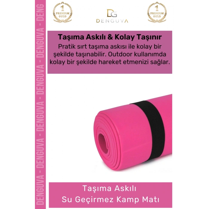 #KampMatı Taşıma Askılı Dayanıklı Konfor Pilates Kaymaz Kamp Matı Yer Minderi 10 mm
