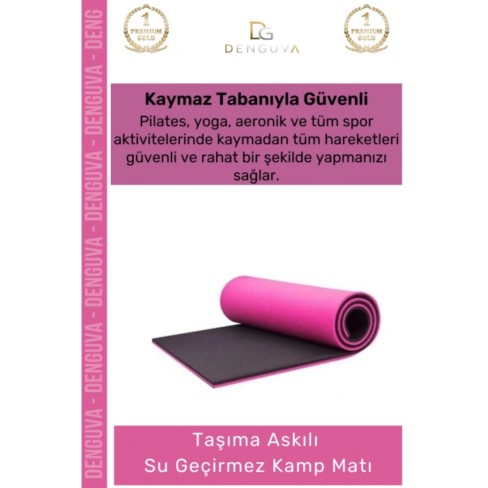 #KampMatı Taşıma Askılı Dayanıklı Konfor Pilates Kaymaz Kamp Matı Yer Minderi 10 mm