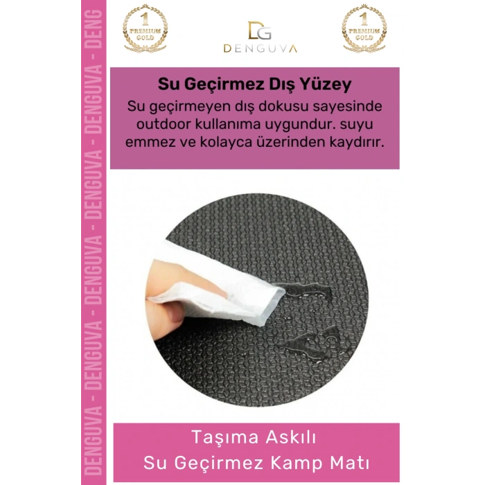 #KampMatı Taşıma Askılı Dayanıklı Konfor Pilates Kaymaz Kamp Matı Yer Minderi 10 mm