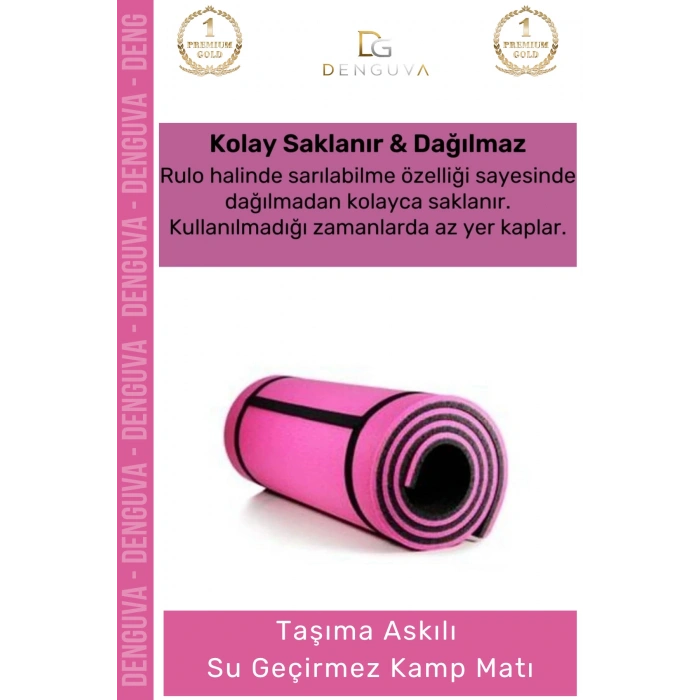 #KampMatı Taşıma Askılı Dayanıklı Konfor Pilates Kaymaz Kamp Matı Yer Minderi 10 mm