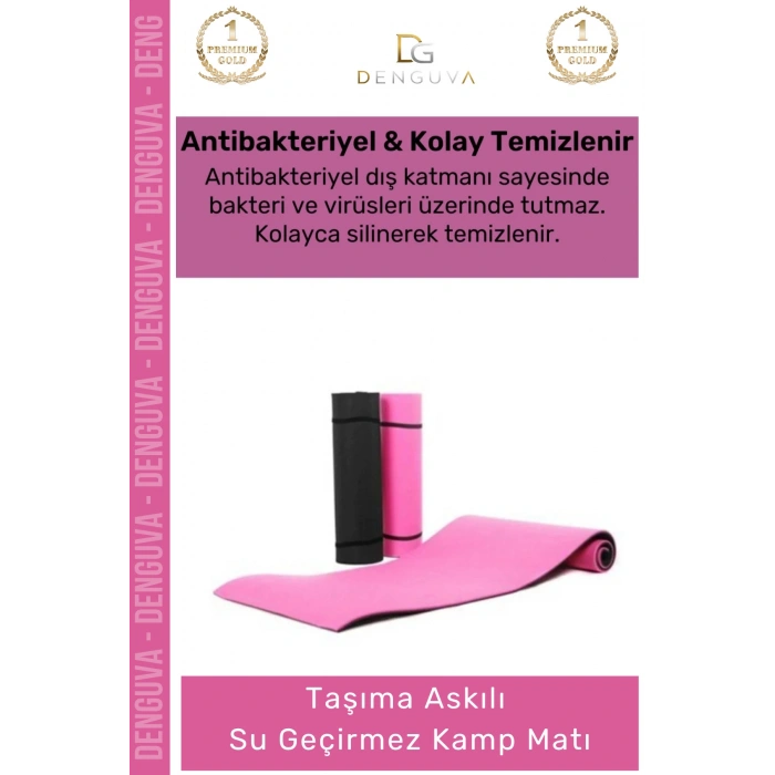 #KampMatı Taşıma Askılı Dayanıklı Konfor Pilates Kaymaz Kamp Matı Yer Minderi 10 mm