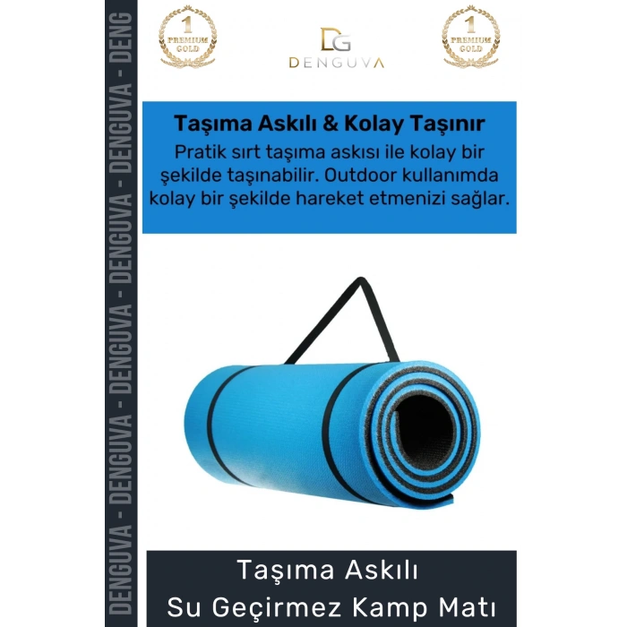#KampMatıTaşıma Askılı Pilates Yoga Fitness Spor Kaymaz Kamp Matı Yer Minderi 6,5mm