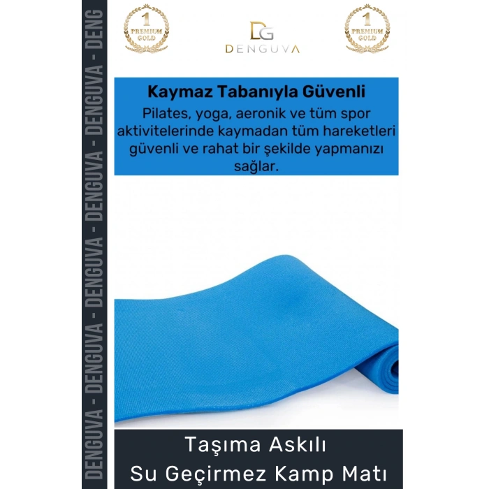 #KampMatıTaşıma Askılı Pilates Yoga Fitness Spor Kaymaz Kamp Matı Yer Minderi 6,5mm