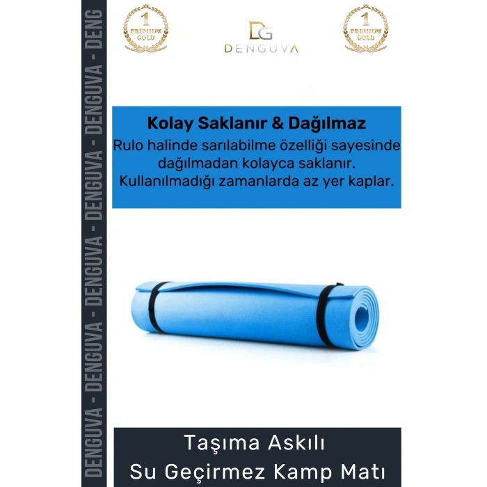 #KampMatıTaşıma Askılı Pilates Yoga Fitness Spor Kaymaz Kamp Matı Yer Minderi 6,5mm
