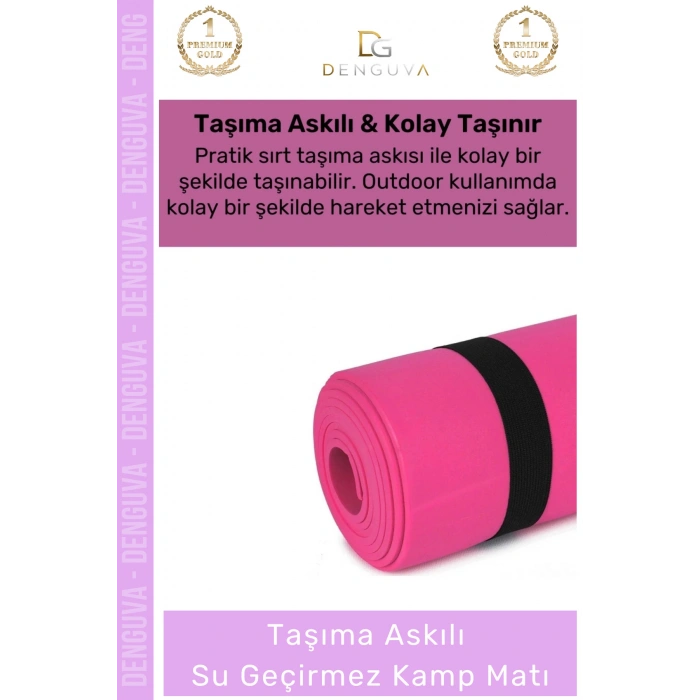 #KampMatı Kaymaz Pilates Yoga Aerobik Fitness Taşıma Askılı Konforlu Kamp Matı Yer Minderi 6,5mm