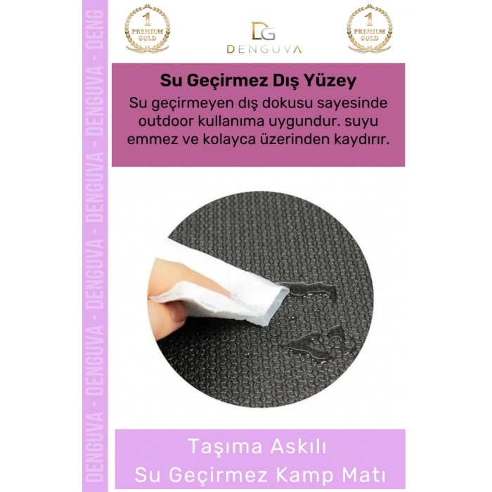 #KampMatı Kaymaz Pilates Yoga Aerobik Fitness Taşıma Askılı Konforlu Kamp Matı Yer Minderi 6,5mm