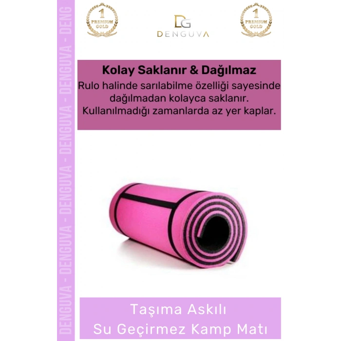 #KampMatı Kaymaz Pilates Yoga Aerobik Fitness Taşıma Askılı Konforlu Kamp Matı Yer Minderi 6,5mm