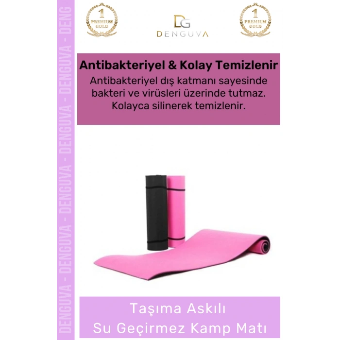 #KampMatı Kaymaz Pilates Yoga Aerobik Fitness Taşıma Askılı Konforlu Kamp Matı Yer Minderi 6,5mm