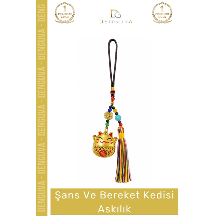 #Askılık Maneki Neko Altın Renk Araba Aynası Süsü Dekoratif Hediye Şans Bereket Kedisi Askılık