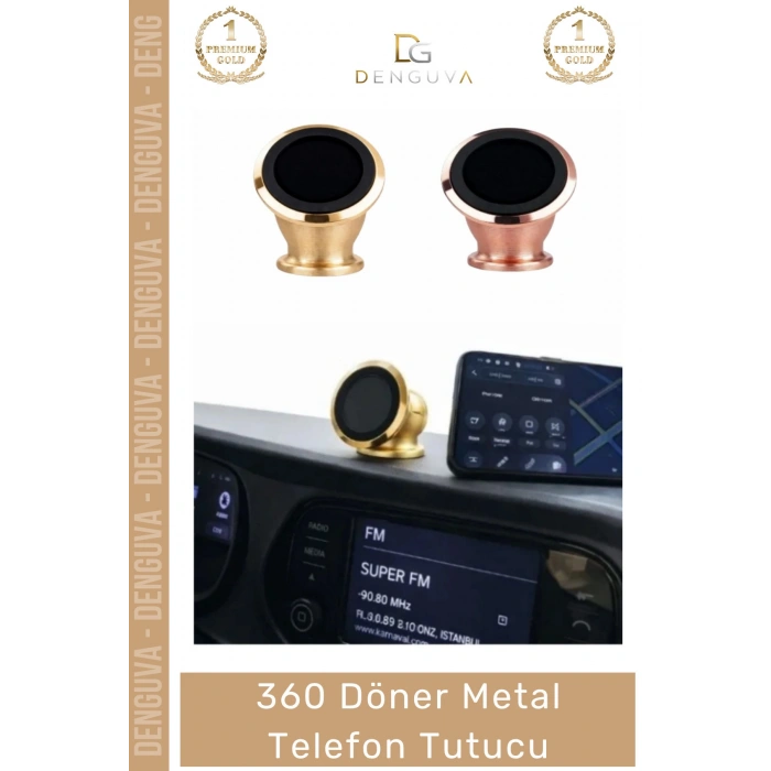 #TelefonTutucu Metal Mıknatıslı 360 Derece Navigasyon Araç İçi Şık Çok Amaçlı Torpidoya Yapışkan Telefon Tutucu