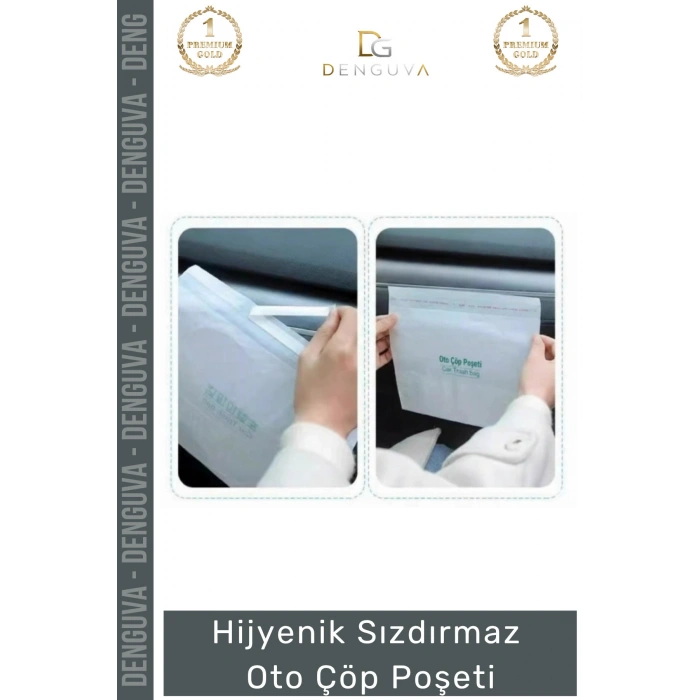#HijyenPoşeti Su Geçirmez Yapışkanlı Pratik Oto Araba Araç İçi Sızdırmaz Torpido Hijyen Çöp Poşet 20 Adet