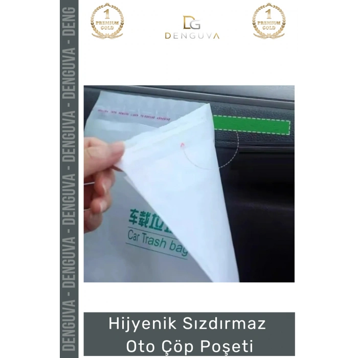 #HijyenPoşeti Su Geçirmez Yapışkanlı Pratik Oto Araba Araç İçi Sızdırmaz Torpido Hijyen Çöp Poşet 20 Adet