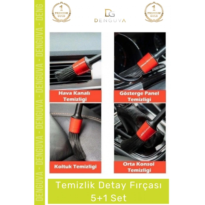 #TemizlikFırçası Araba Otomobil Araç Jant Motor Klima İç Dış Bakım Temizlik Detay Fırçası 5+1 Set