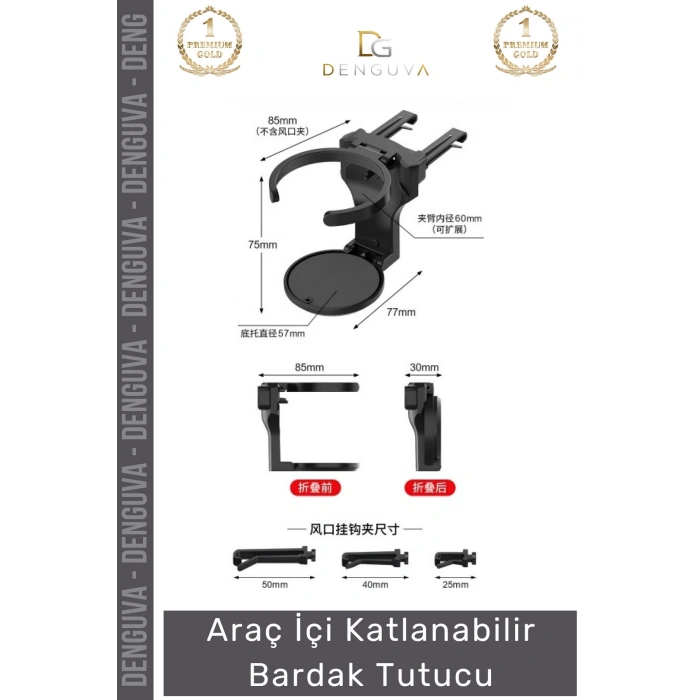 #Bardaklık Lüks Araç İçi Aksesuar Şişe Kahve Klima Tutucu Katlanabilir Araba Bardak