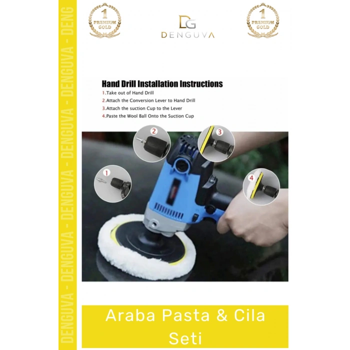 #PastaCila Profesyonel Parlatıcı Yün Keçe Süngerli Pratik Parlaklık Veren Araba Pasta Cila Seti