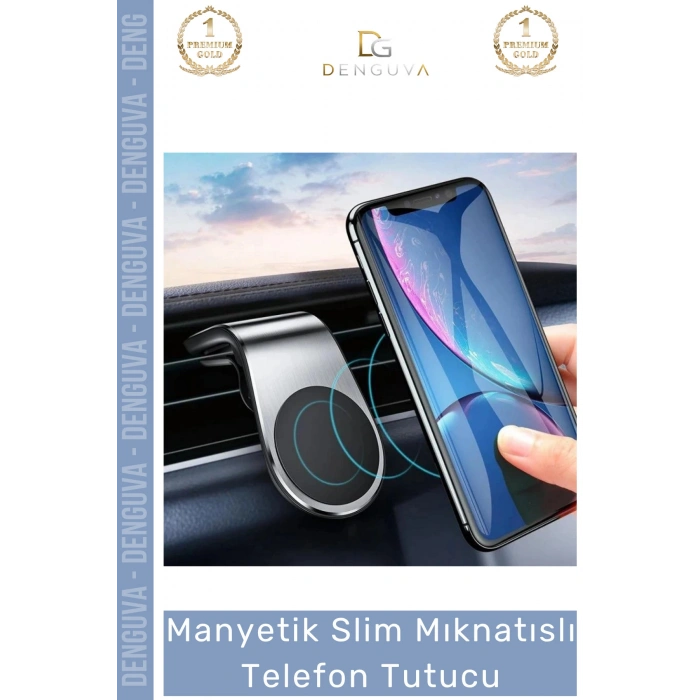 #TelefonTutucu L Tipi Slim Araç Havalandırma Klima Stabil Manyetik Mandallı Mıknatıslı Telefon Tutucu