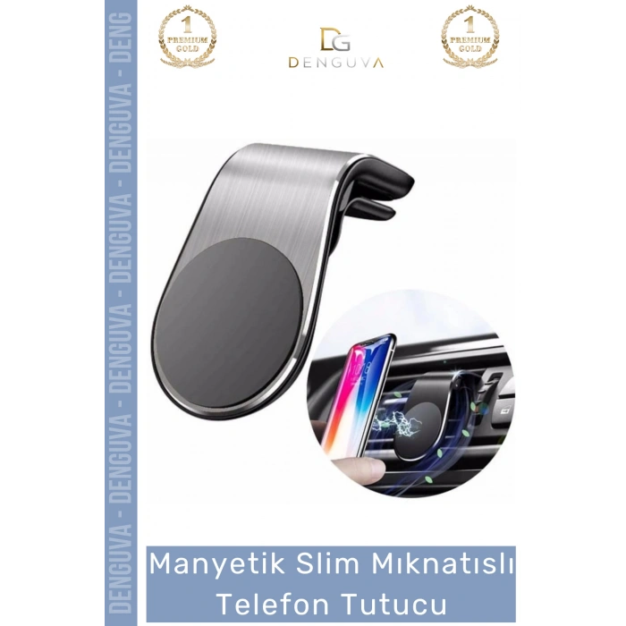 #TelefonTutucu L Tipi Slim Araç Havalandırma Klima Stabil Manyetik Mandallı Mıknatıslı Telefon Tutucu