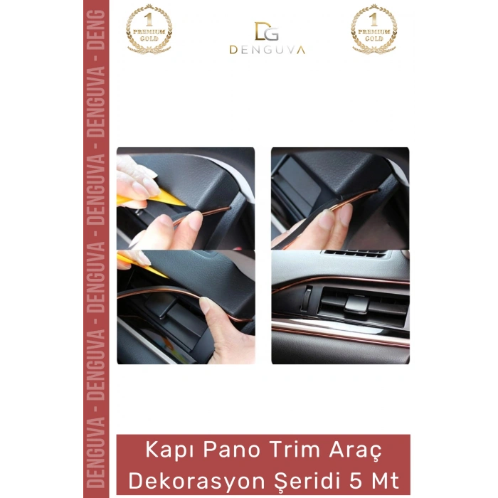 #OtoDekor İç Trim Galvanik Şerit Pano Süsleme Esnek PVC Lüks Aksesuar Araba Dekorasyon 5 Metre