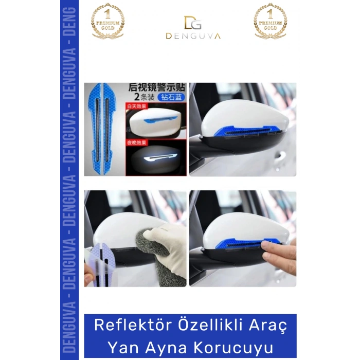 #AynaKoruyucu Reflektörlü Yan Ayna Güvenlik Şeridi Darbe Emici Otomobil Dış Ayna Araba Aynası Koruyucu