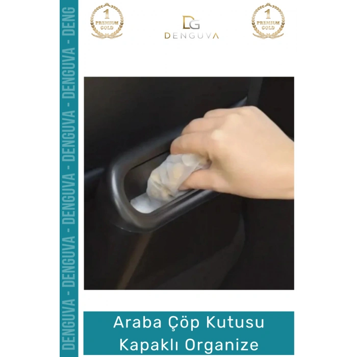 #OtoAksesuar Araç İçi Ergonomik Hijyenik Dayanıklı Otomobil Çöp Kutusu Kapaklı Organize Siyah