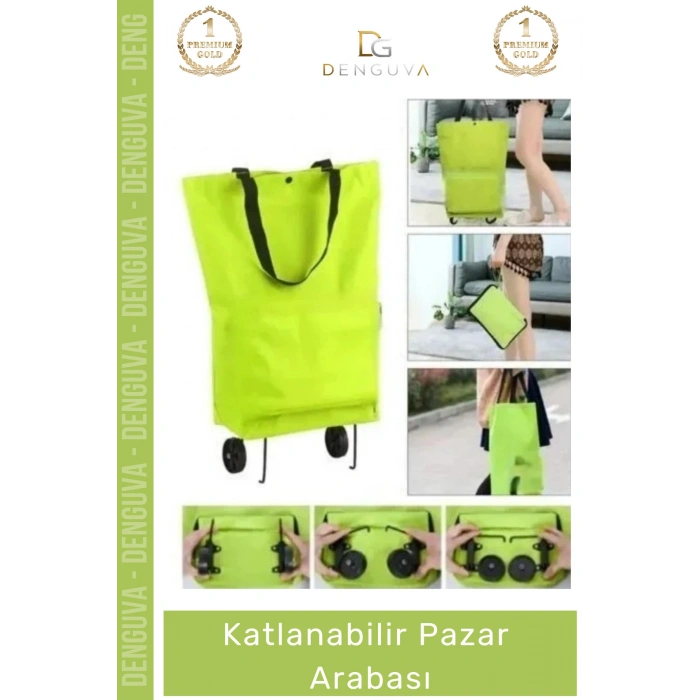 #PazarArabası Pratik Fonksiyonel Tekerlekli Alışveriş Taşıma Çantası Kamp Katlanabilir Pazar Arabası