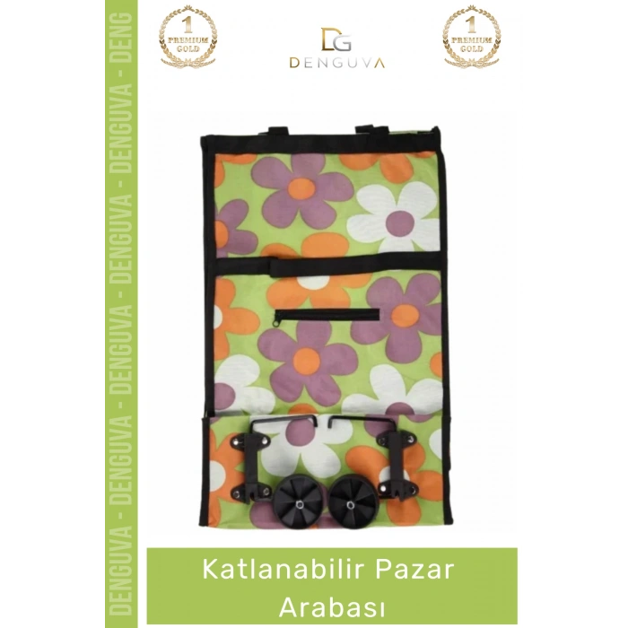 #PazarArabası Pratik Fonksiyonel Tekerlekli Alışveriş Taşıma Çantası Kamp Katlanabilir Pazar Arabası