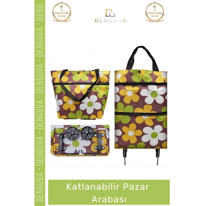 #PazarArabası Pratik Fonksiyonel Tekerlekli Alışveriş Taşıma Çantası Kamp Katlanabilir Pazar Arabası