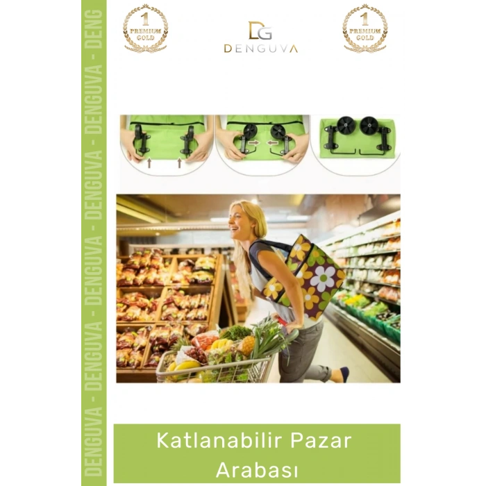 #PazarArabası Pratik Fonksiyonel Tekerlekli Alışveriş Taşıma Çantası Kamp Katlanabilir Pazar Arabası