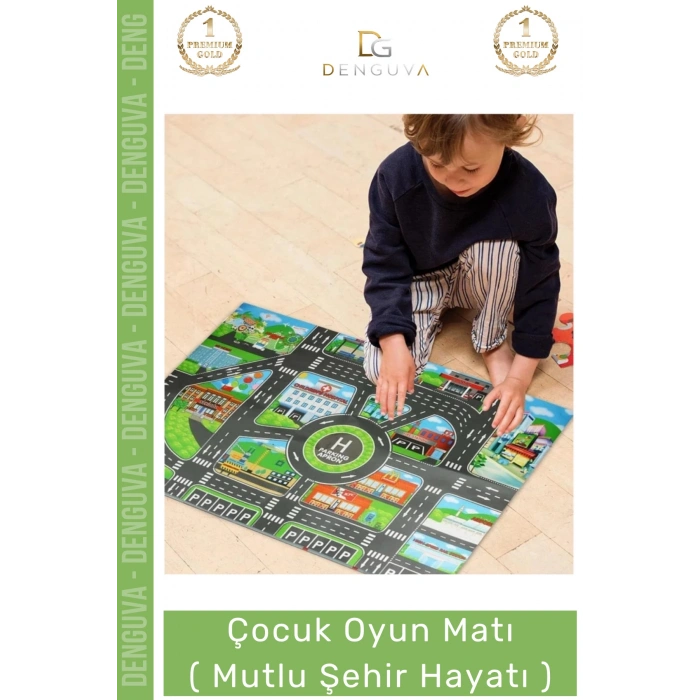 #OyunMatı Eğitici Çocuk Odası Araba Yolu Tasarım Katlanabilir Hijyenik Oyun Matı Mutlu Şehir Hayatı