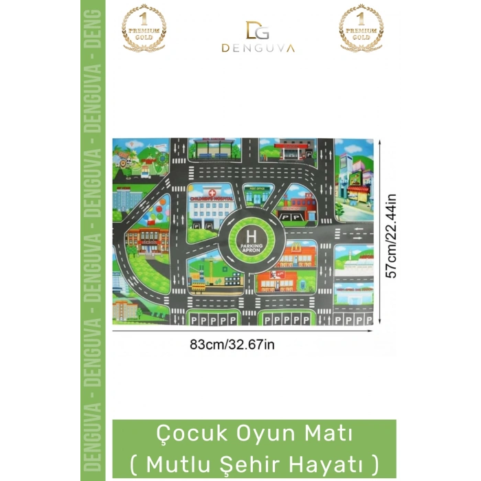 #OyunMatı Eğitici Çocuk Odası Araba Yolu Tasarım Katlanabilir Hijyenik Oyun Matı Mutlu Şehir Hayatı