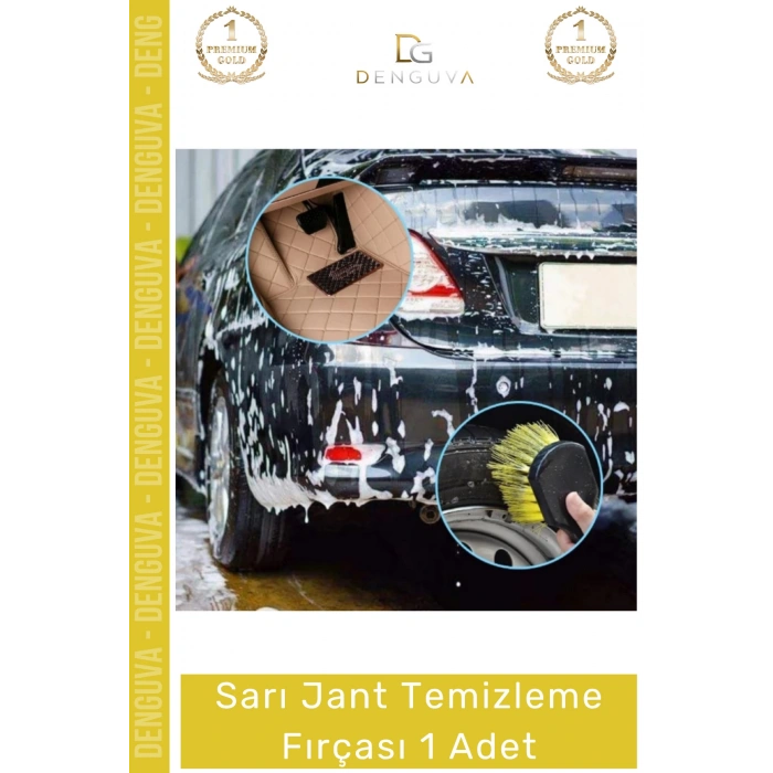 #TemizlemeFırçası Sarı Ergonomik Saplı Profesyonel Oto Bakım Ürünü Güçlü Sert Kıllı Jant Temizleme Fırçası