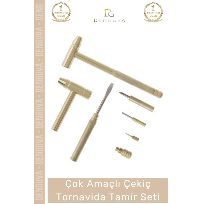 #TamirSeti 5 in 1 Çok Amaçlı Taşınabilir Ergonomik Kompakt Ev Araç Saat Çekiç Tornavida Tamir Seti