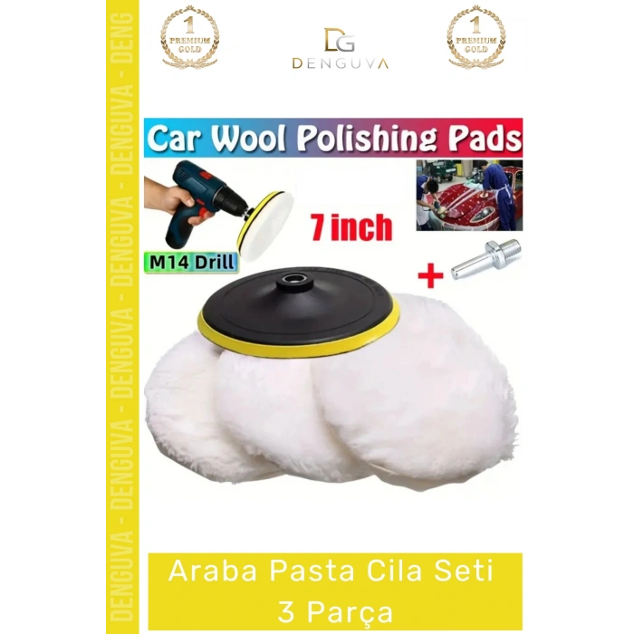 #PastaCila Profesyonel Parlatıcı Yün Keçe Sünger Pratik Ekonomik Hızlı Pasta Cila Başlıklı Araba Seti