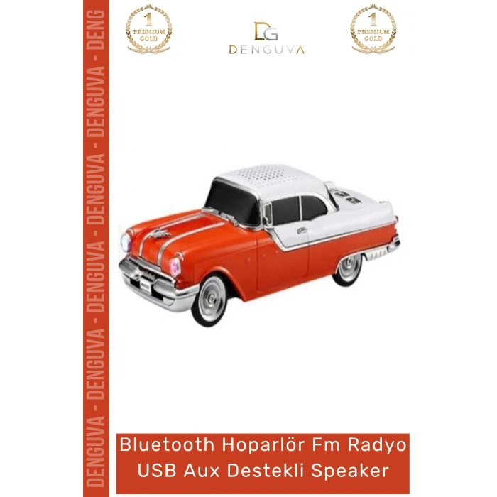 #NostaljikHoparlör Ultratekno WS598BT Pontiac 1955 Nostaljik Bluetooth Radyo USB Aux Destekli Speaker