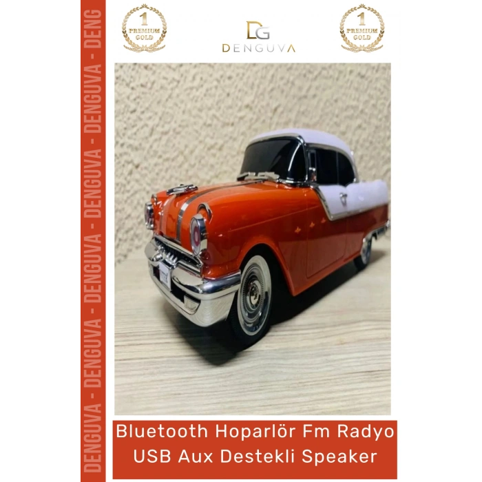 #NostaljikHoparlör Ultratekno WS598BT Pontiac 1955 Nostaljik Bluetooth Radyo USB Aux Destekli Speaker