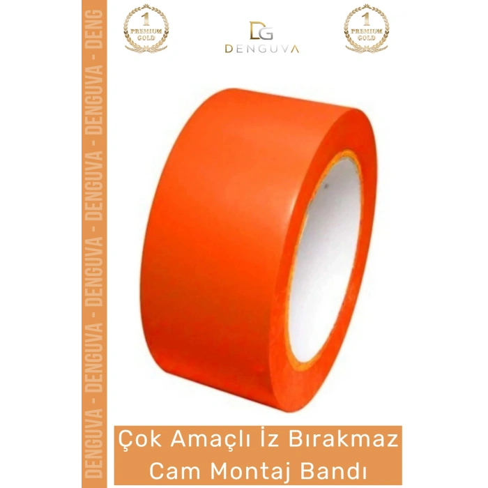 #MontajBandı Turuncu PVC İz Bırakmaz 50MM 30 Metre Oto Ev Ofis Cam Montaj Sabitleme Bandı 1 Adet