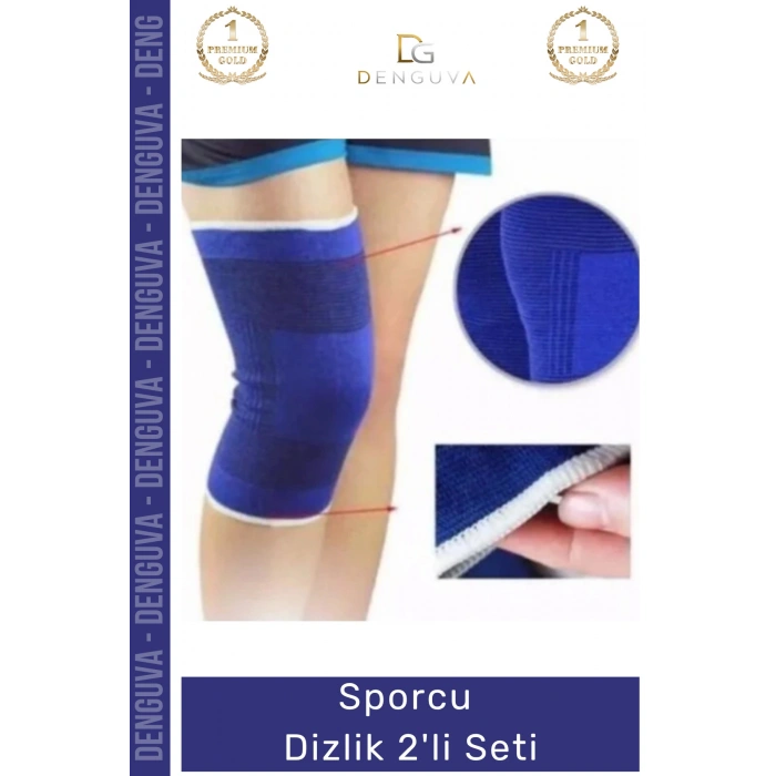 #SporcuDizliği Profesyonel Kompresyon Destekli Ergonomik Esnek Nefes Alan Fit Örme Sporcu Dizlik 2li Seti