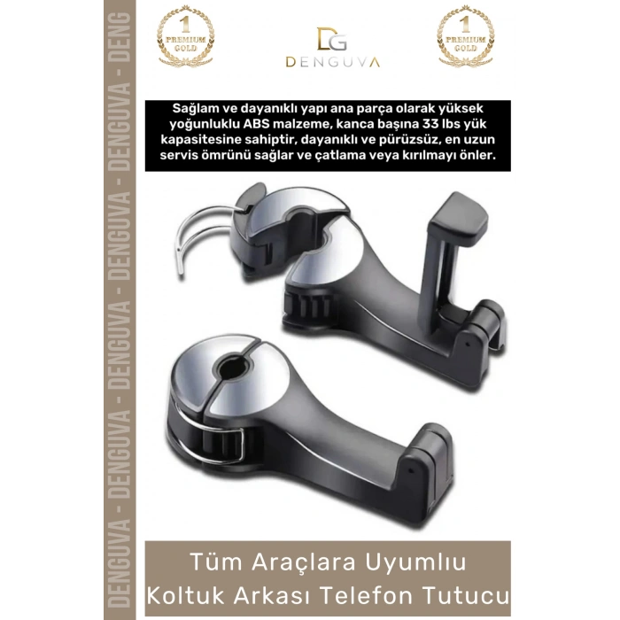#AraçİçiAskı Araç İçi Koltuk Başlık Kancası ABS Dayanıklı Pratik Askı Çanta Arkası Telefon Tutucu Askılık