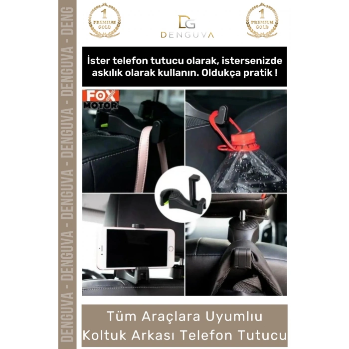 #AraçİçiAskı Araç İçi Koltuk Başlık Kancası ABS Dayanıklı Pratik Askı Çanta Arkası Telefon Tutucu Askılık