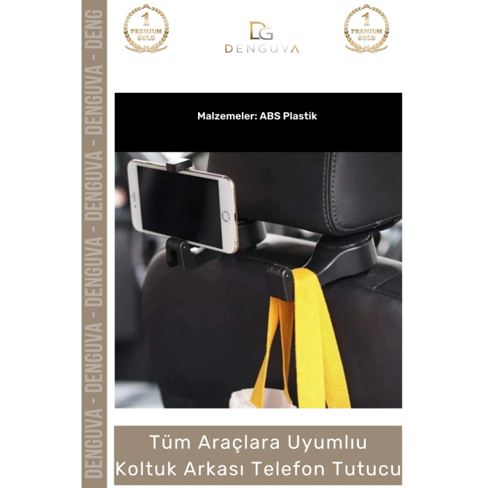 #AraçİçiAskı Araç İçi Koltuk Başlık Kancası ABS Dayanıklı Pratik Askı Çanta Arkası Telefon Tutucu Askılık