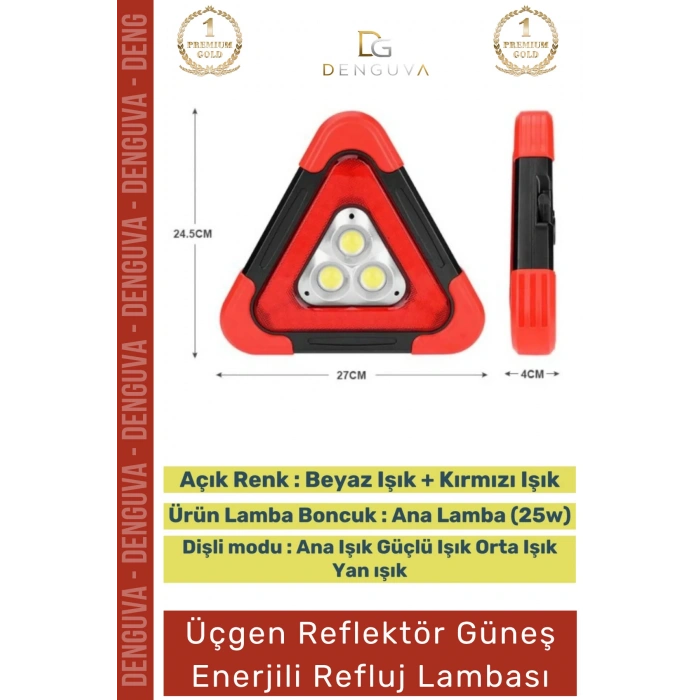 #ReflujLamba ABS Şarjlı USB Lityum Pil 25W Sarı Kırmızı 180 Döner Saplı Refluj Araba Oto Lambası