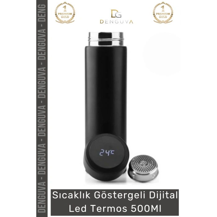 #LedTermos Çelik Sızdırmaz Filtreli Dokunmatik Akıllı Isı Göstergeli Dijital Led Termos 500 Ml