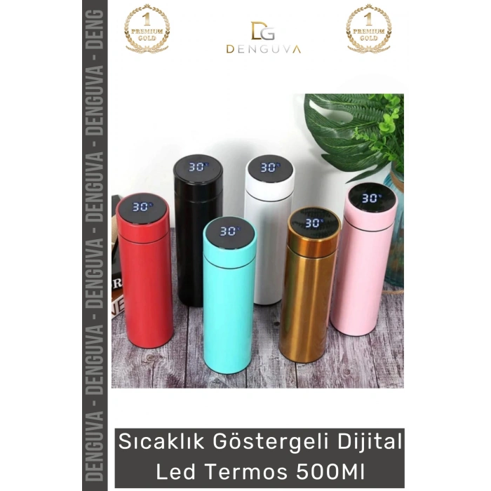 #LedTermos Çelik Sızdırmaz Filtreli Dokunmatik Akıllı Isı Göstergeli Dijital Led Termos 500 Ml