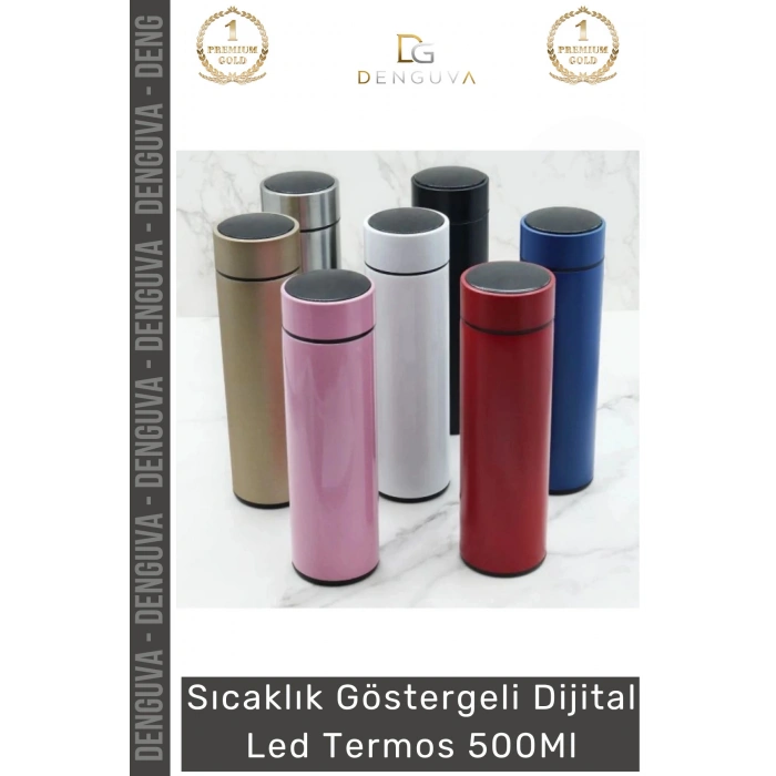#LedTermos Çelik Sızdırmaz Filtreli Dokunmatik Akıllı Isı Göstergeli Dijital Led Termos 500 Ml