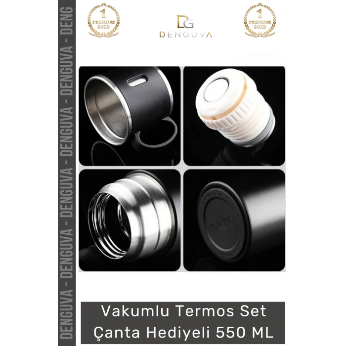 #ÇelikTermos Çelik Termos Vakumlu Isı Koruyan Kamp Outdoor Bardaklı Set Çanta Hediyeli 550 Ml