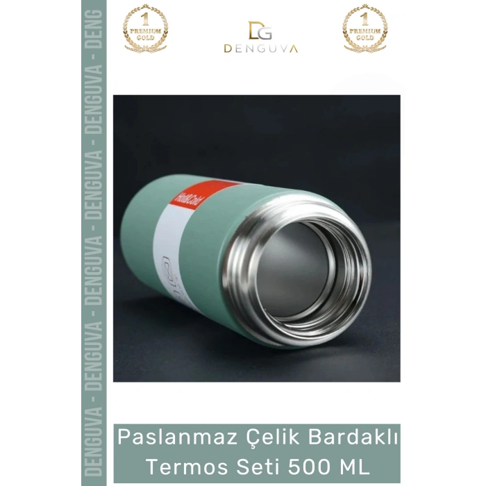 #BardaklıTermos Paslanmaz 304 Vakumlu Yalıtımlı Sızdırmaz Kamp Ofis Çelik Bardaklı Termos Seti 500 ML