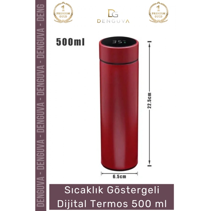 #Termos Akıllı LED Isı Yalıtımlı Sızdırmaz Çelik Gövde Sıcaklık Göstergeli Dijital Termos 500 ml