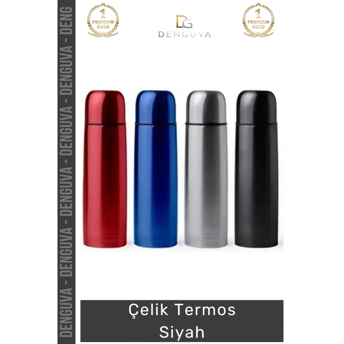 #Termos Vakum İzolasyonlu Paslanmaz Mat 304 Kalite Sızdırmaz Taşınabilir Çelik Termos Siyah