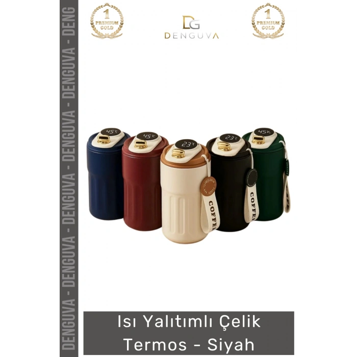 #Termos Paslanmaz Vakum İzolasyonlu Sızdırmaz Mat 304 Kalite Taşınabilir Çelik Termos Siyah