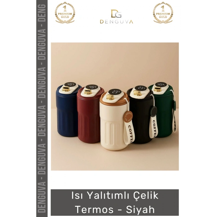 #Termos Paslanmaz Vakum İzolasyonlu Sızdırmaz Mat 304 Kalite Taşınabilir Çelik Termos Siyah